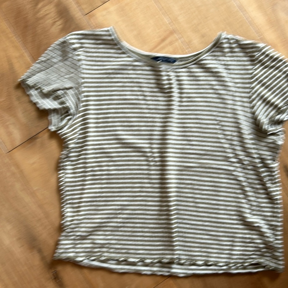 American Eagle scalloped edge striped top, size XS